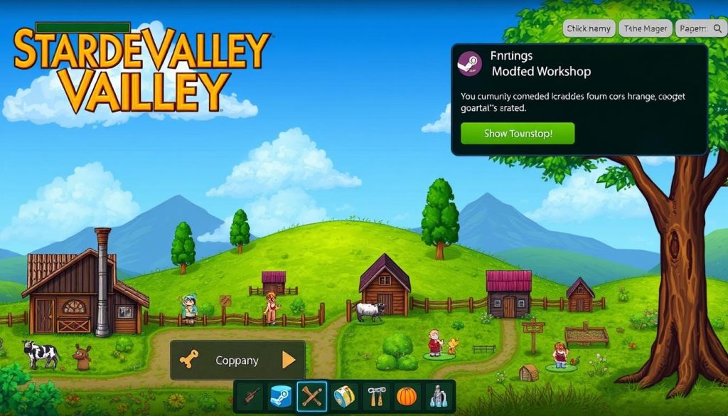 星露谷物语游戏截图，展示其利用Steamworks创意工坊的模组内容